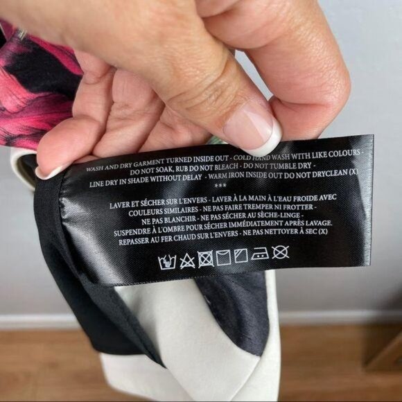 Cameo Fire Start Floral Dress with Contrast Trim‎ Faux Wrap Women's Size Small - Picture 9 of 10